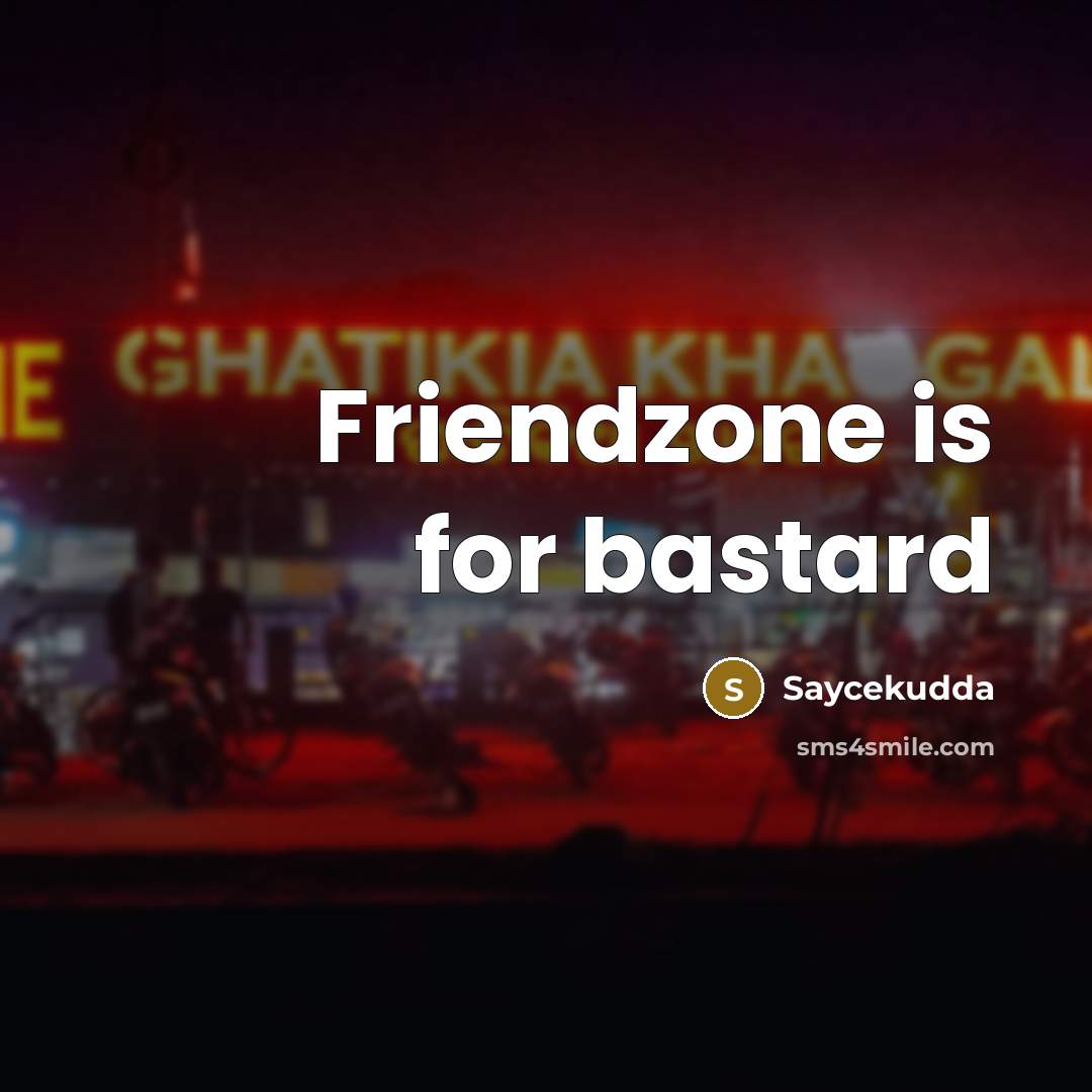 “Friendzone is for bastard…” quote by Saycekudda
