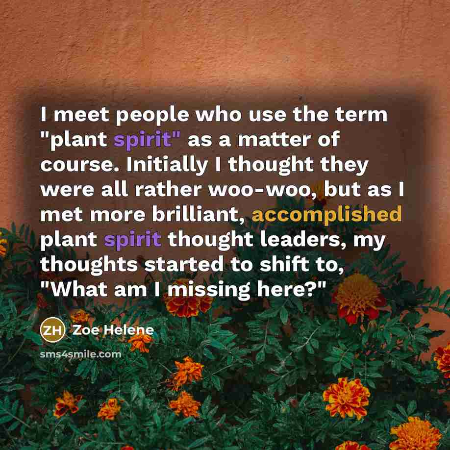 “I meet people who use the term "plant spirit" as…” quote by Zoe Helene