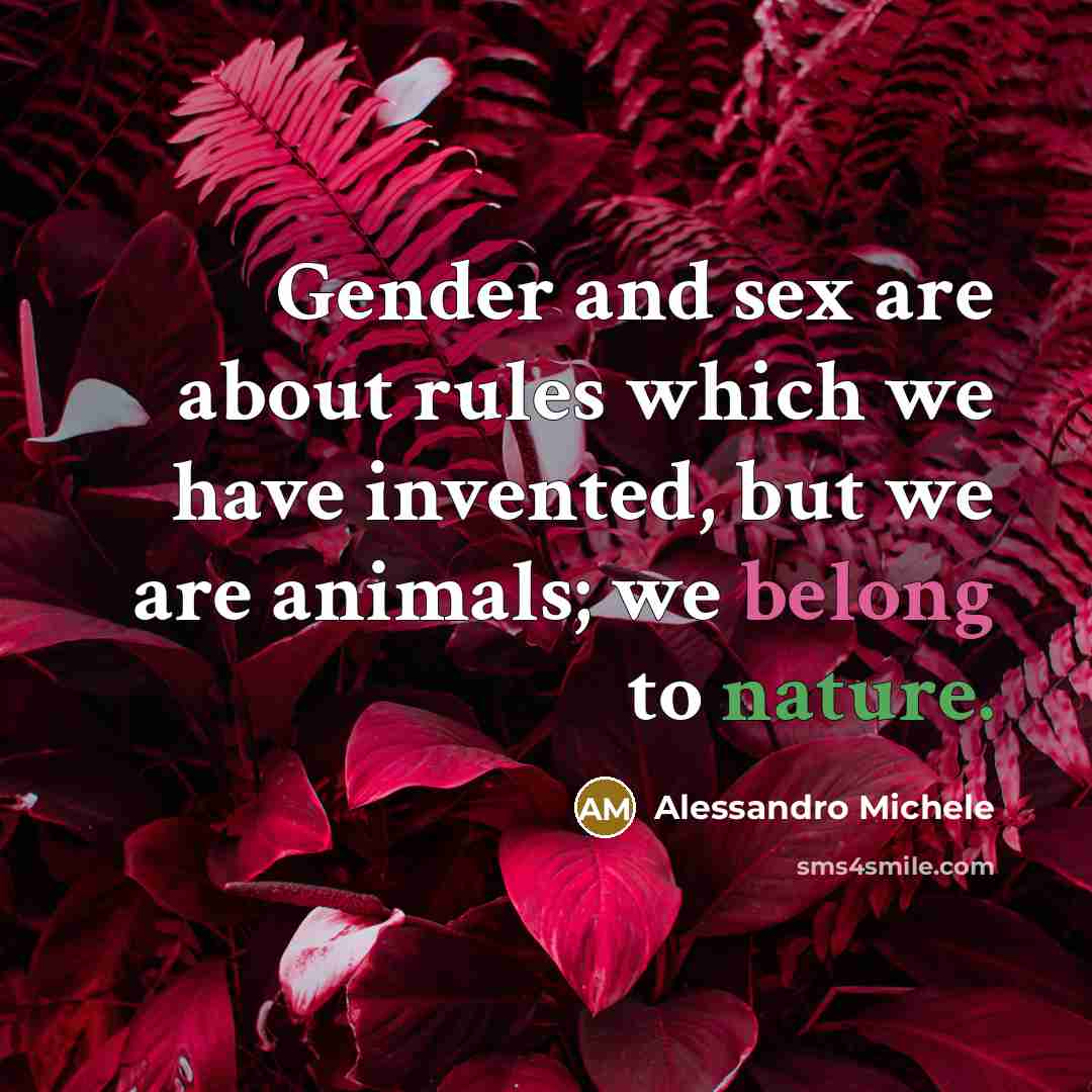 “Gender and sex are about rules which we have invented,…” quote by Alessandro Michele