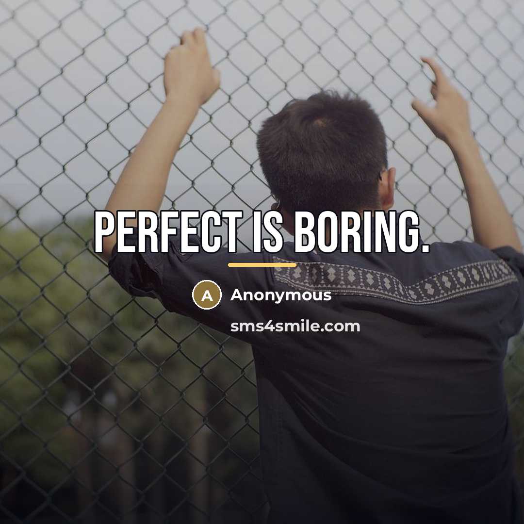 “Perfect is boring.…” quote by Anonymous