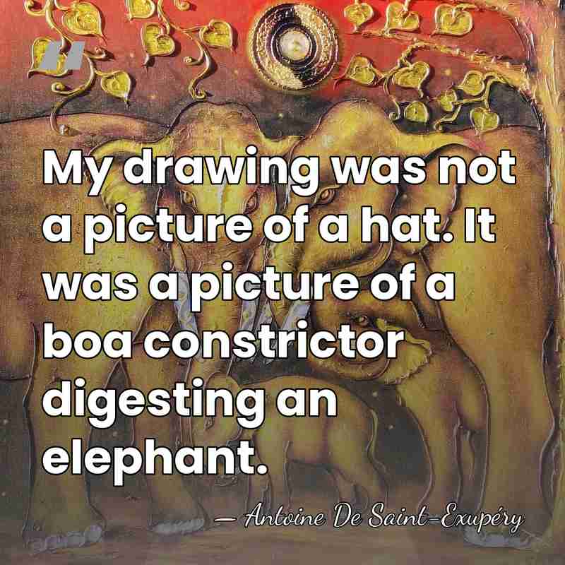 My drawing was not a picture of a hat. It was a&hellip; - Antoine De Saint-Exupéry