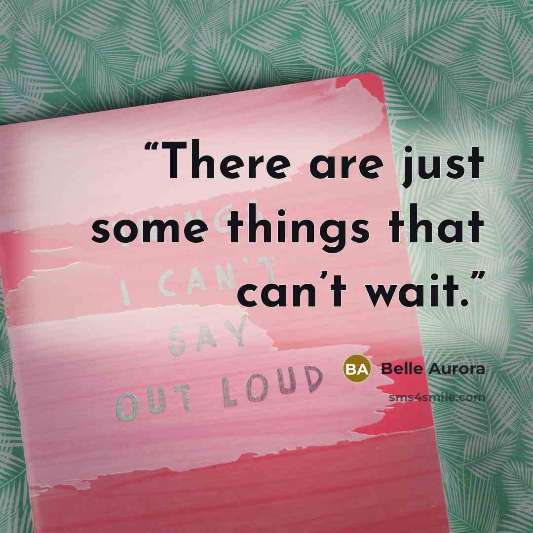 “There are just some things that can’t wait.” quote by Belle Aurora