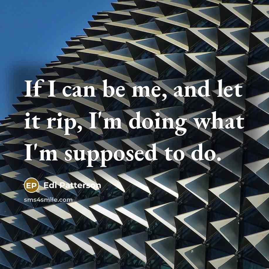 “If I can be me, and let it rip, I'm…” quote by Edi Patterson
