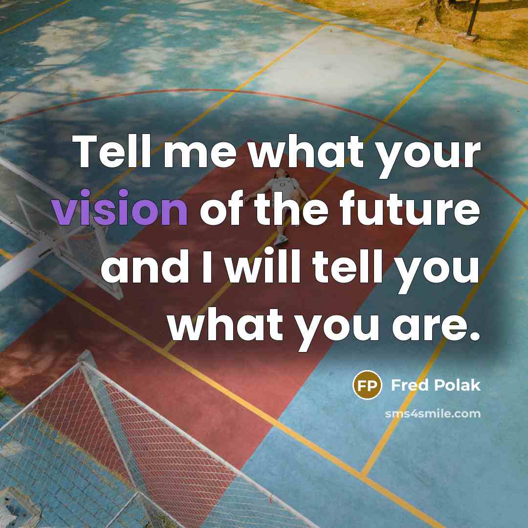 “Tell me what your vision of the future and I…” quote by Fred Polak