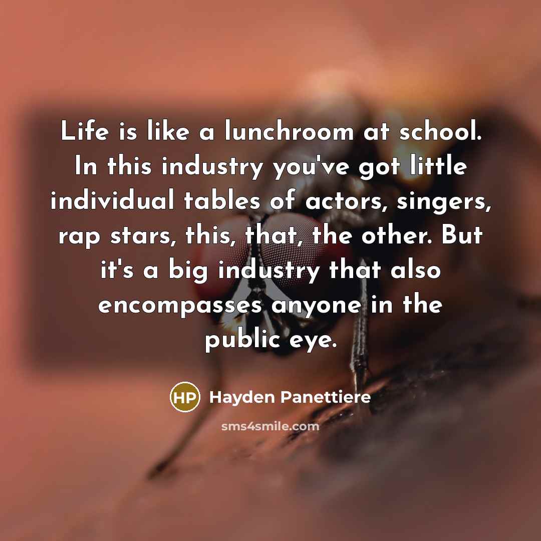 “Life is like a lunchroom at school. In this industry…” quote by Hayden Panettiere