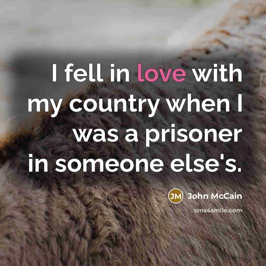“I fell in love with my country when I was…” quote by John McCain