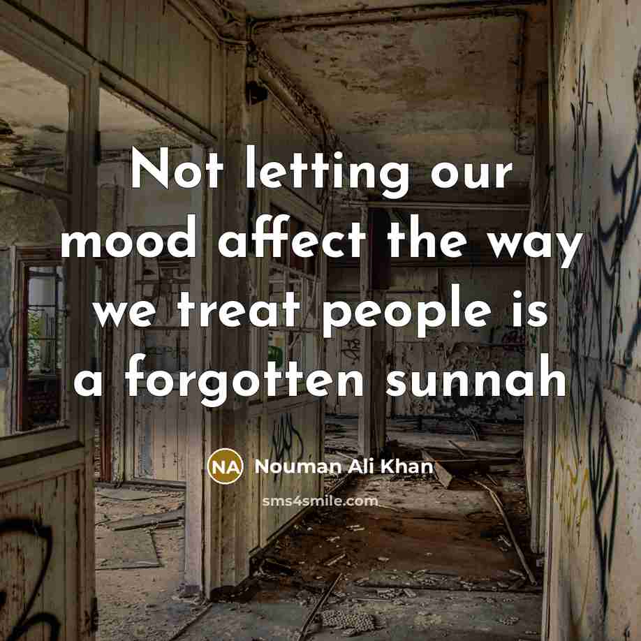 “Not letting our mood affect the way we treat people…” quote by Nouman Ali Khan