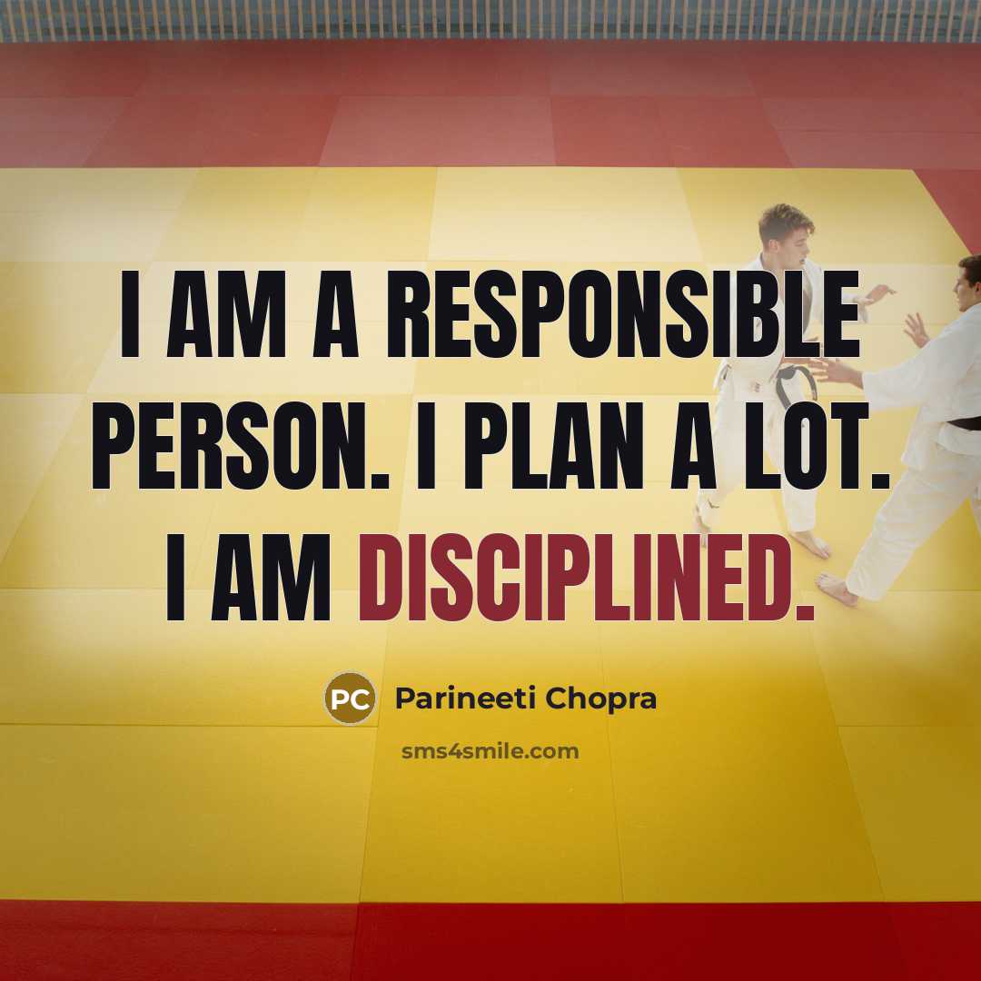 “I am a responsible person. I plan a lot. I…” quote by Parineeti Chopra