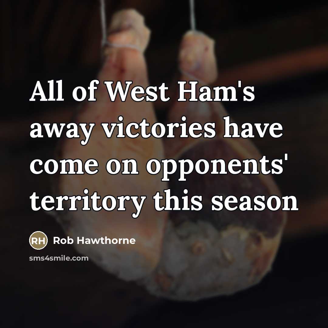 “All of West Ham's away victories have come on opponents'…” quote by Rob Hawthorne
