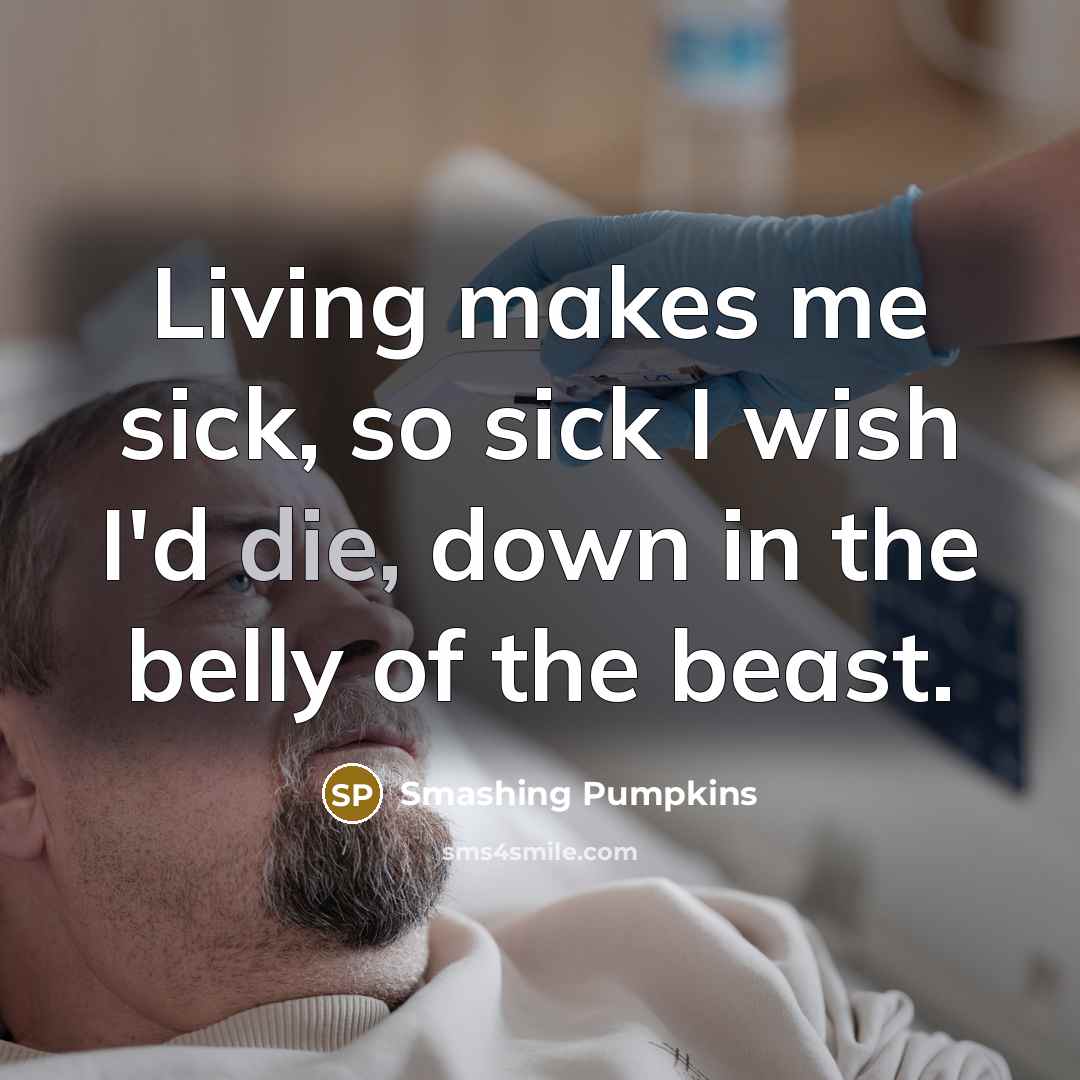 “Living makes me sick, so sick I wish I'd die,…” quote by Smashing Pumpkins