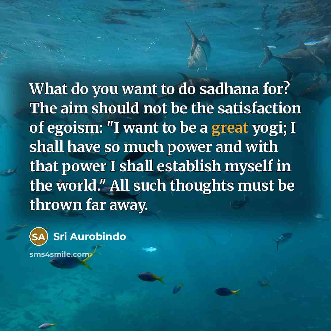 “What do you want to do sadhana for? The aim…” quote by Sri Aurobindo