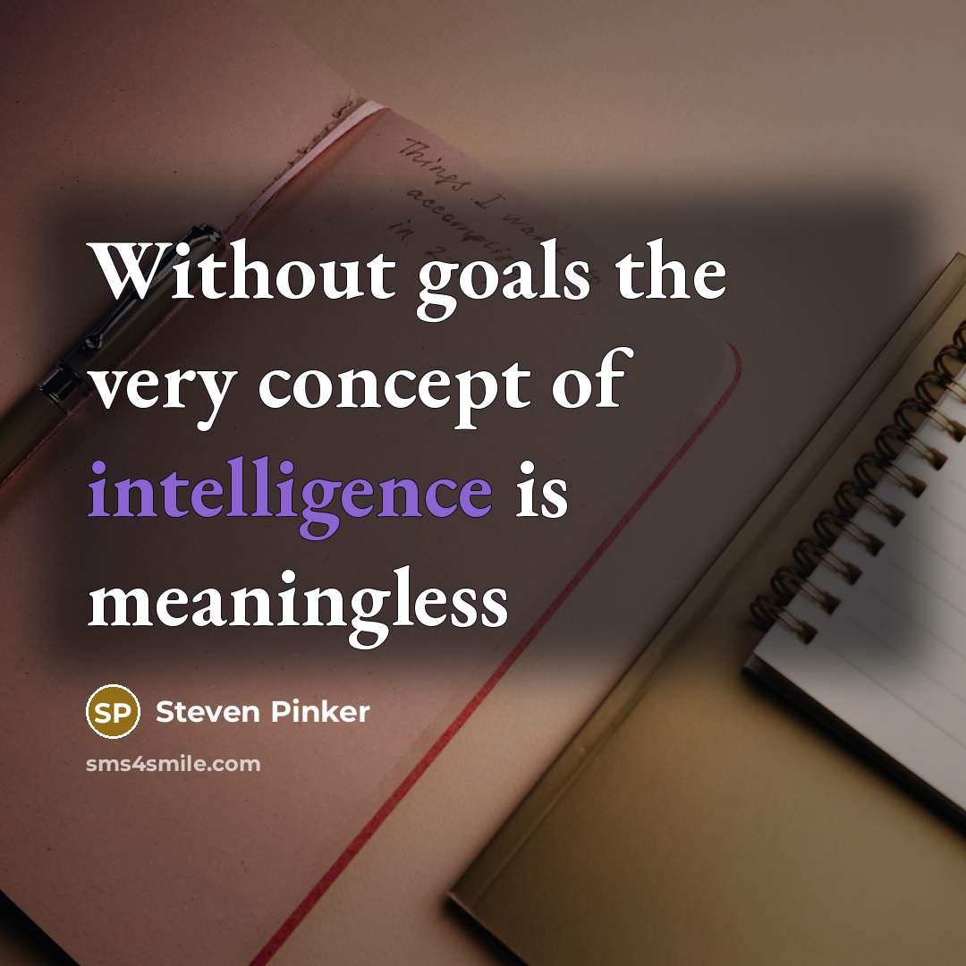 “Without goals the very concept of intelligence is meaningless…” quote by Steven Pinker
