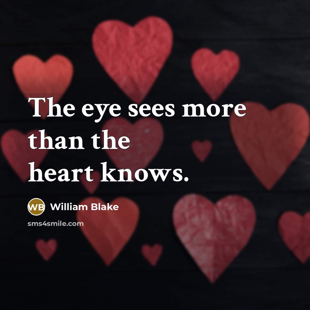 “The eye sees more than the heart knows.…” quote by William Blake