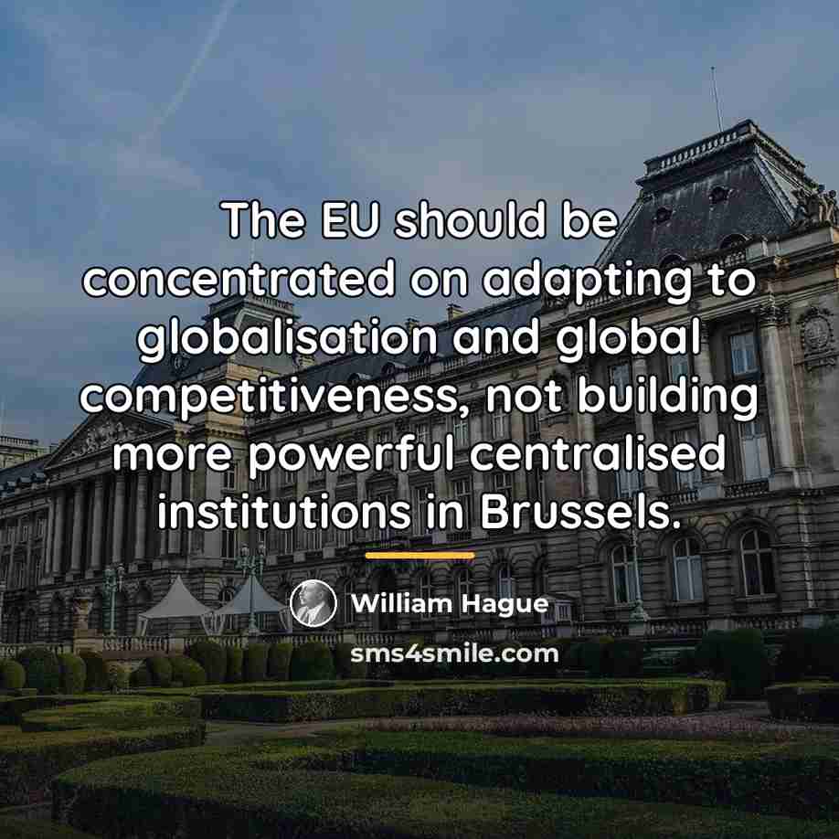 “The EU should be concentrated on adapting to globalisation and…” quote by William Hague