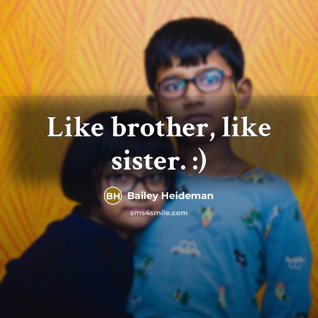 “Like brother, like sister. :)” quote by Bailey Heideman