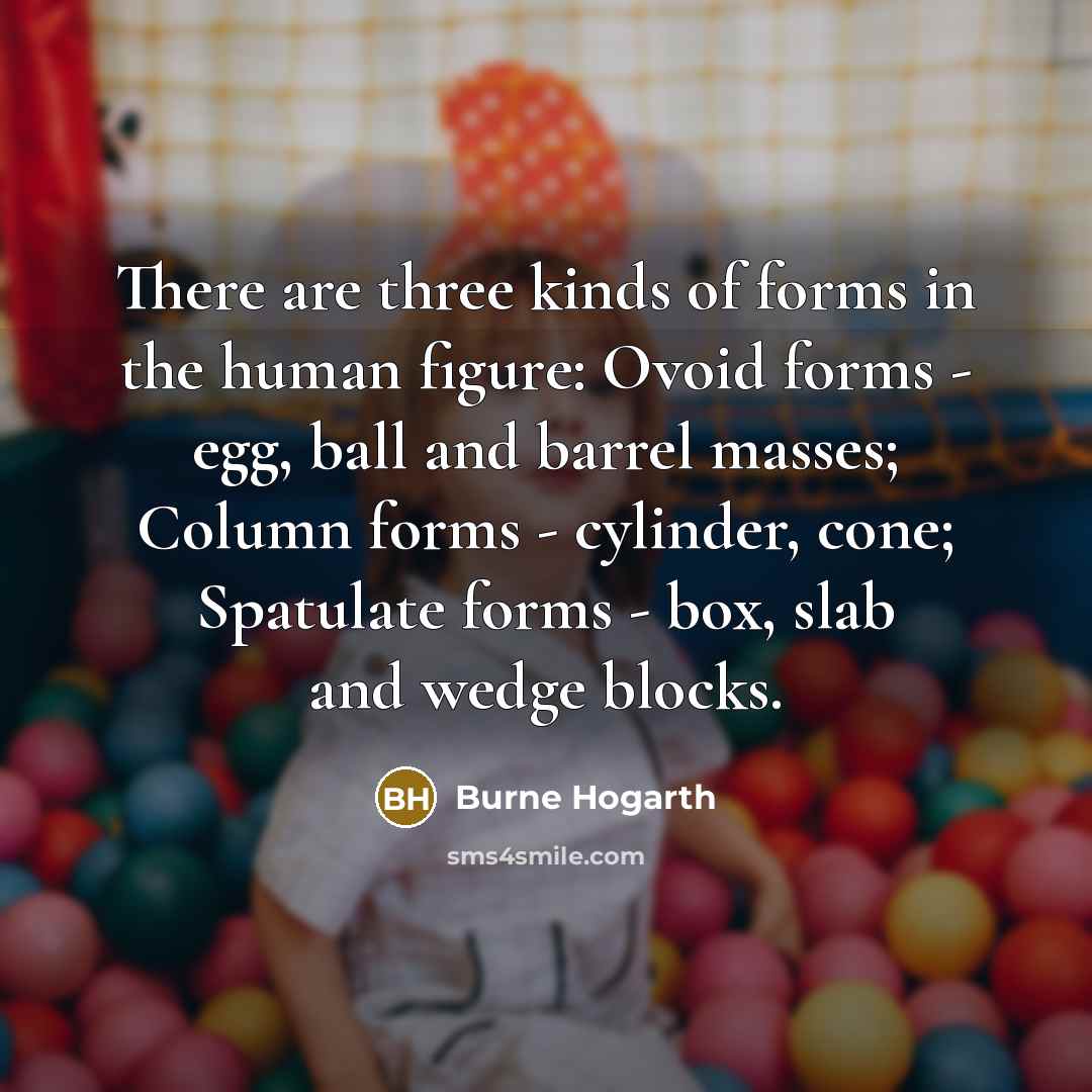 “There are three kinds of forms in the human figure:…” quote by Burne Hogarth