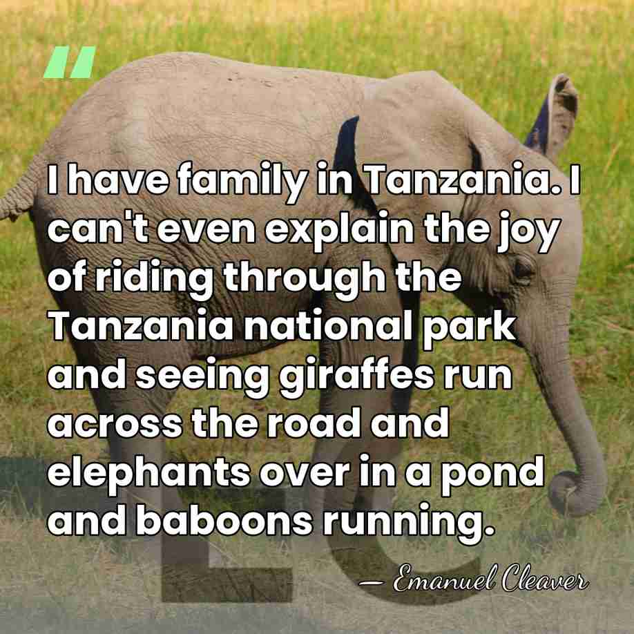 I have family in Tanzania. I can't even explain the joy of&hellip; - Emanuel Cleaver