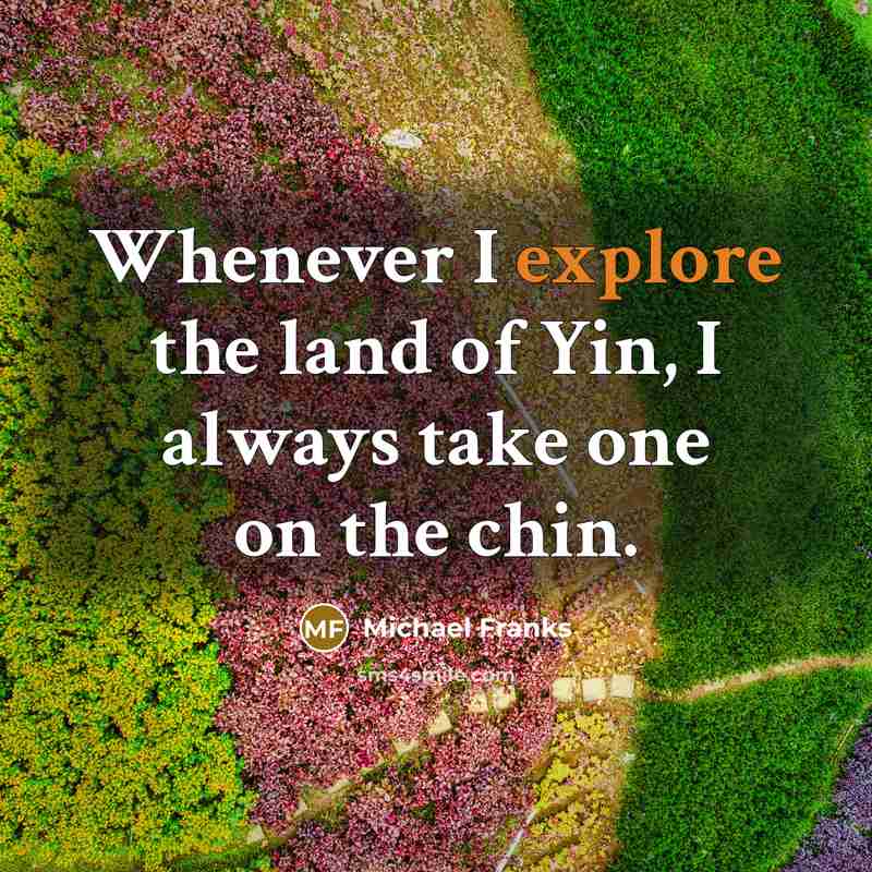 “Whenever I explore the land of Yin, I always take…” quote by Michael Franks