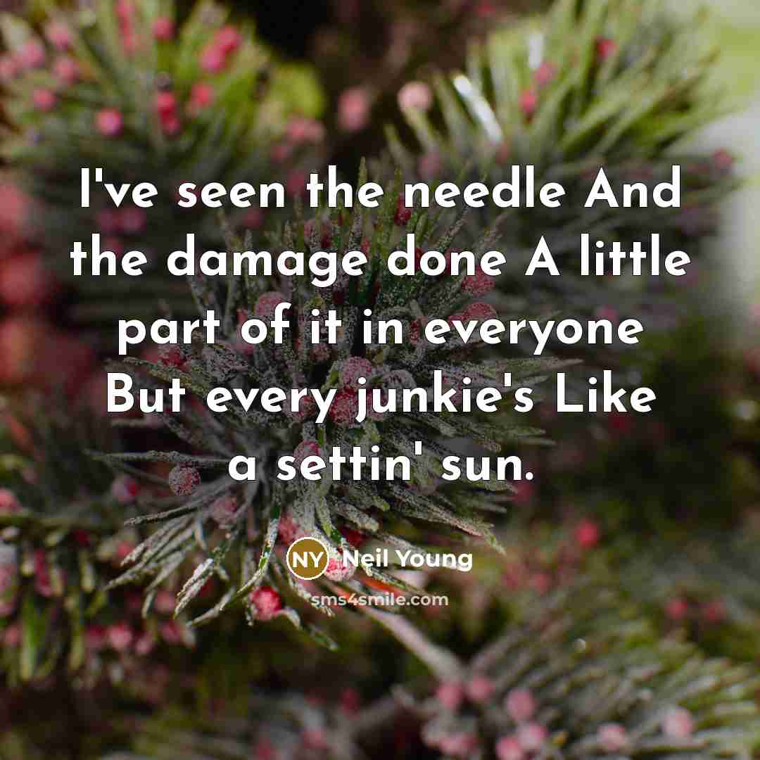 “I've seen the needle And the damage done A little…” quote by Neil Young
