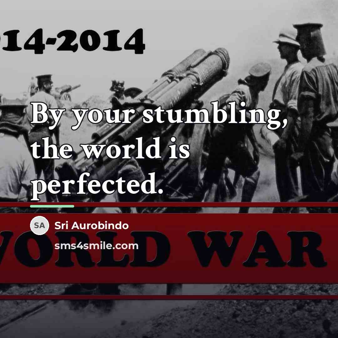 “By your stumbling, the world is perfected.…” quote by Sri Aurobindo