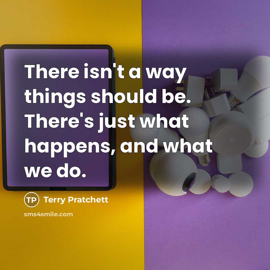 “There isn't a way things should be. There's just what…” quote by Terry Pratchett