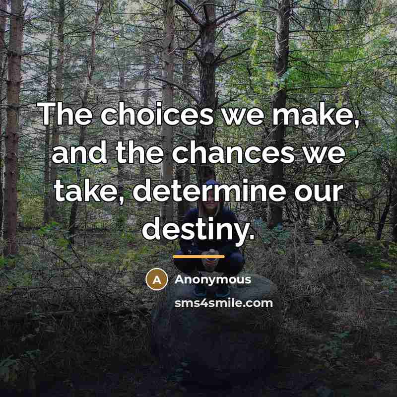 “The choices we make, and the chances we take, determine…” quote by Anonymous