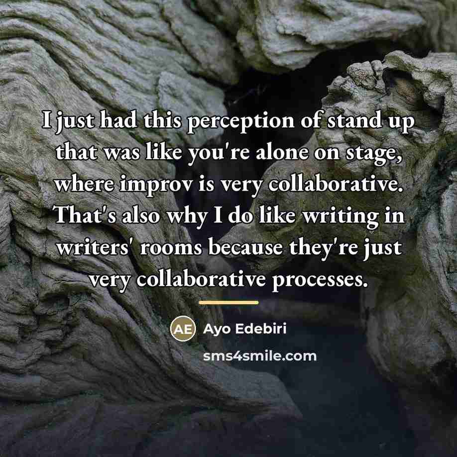 “I just had this perception of stand up that was…” quote by Ayo Edebiri