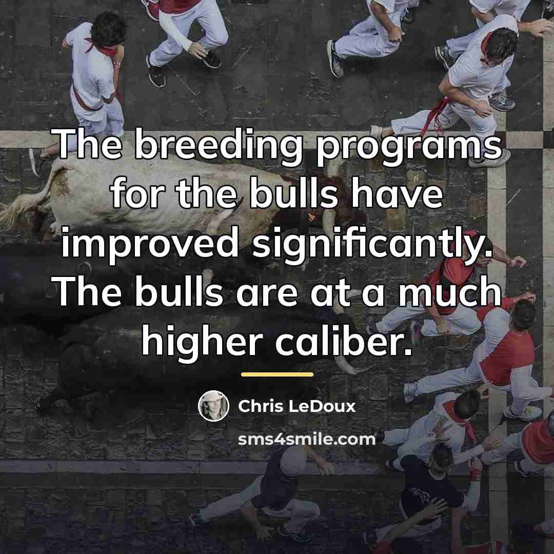 “The breeding programs for the bulls have improved significantly. The…” quote by Chris LeDoux