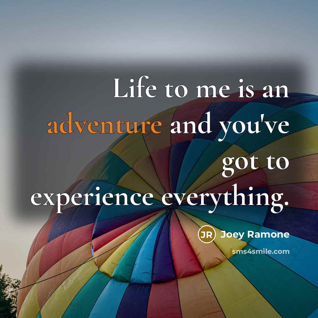 “Life to me is an adventure and you've got to…” quote by Joey Ramone