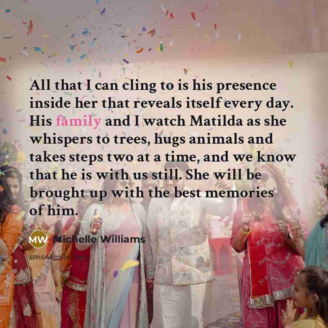 “All that I can cling to is his presence inside…” quote by Michelle Williams
