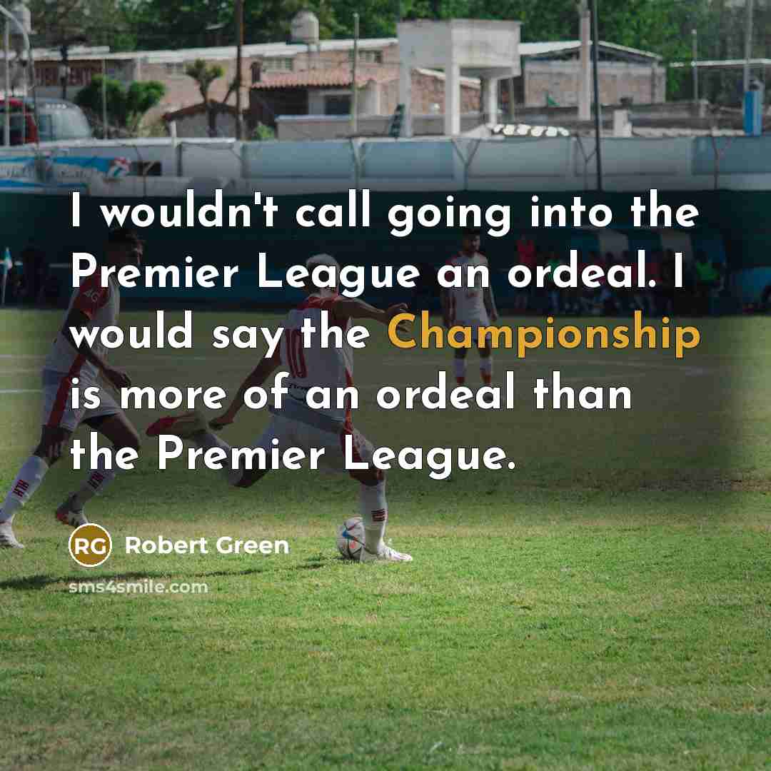 “I wouldn't call going into the Premier League an ordeal.…” quote by Robert Green