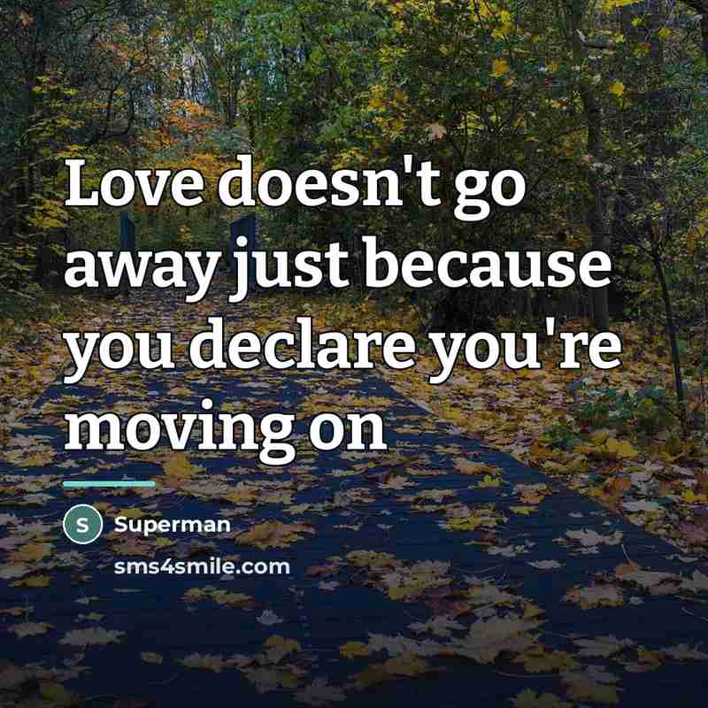 “Love doesn't go away just because you declare you're moving…” quote by Superman