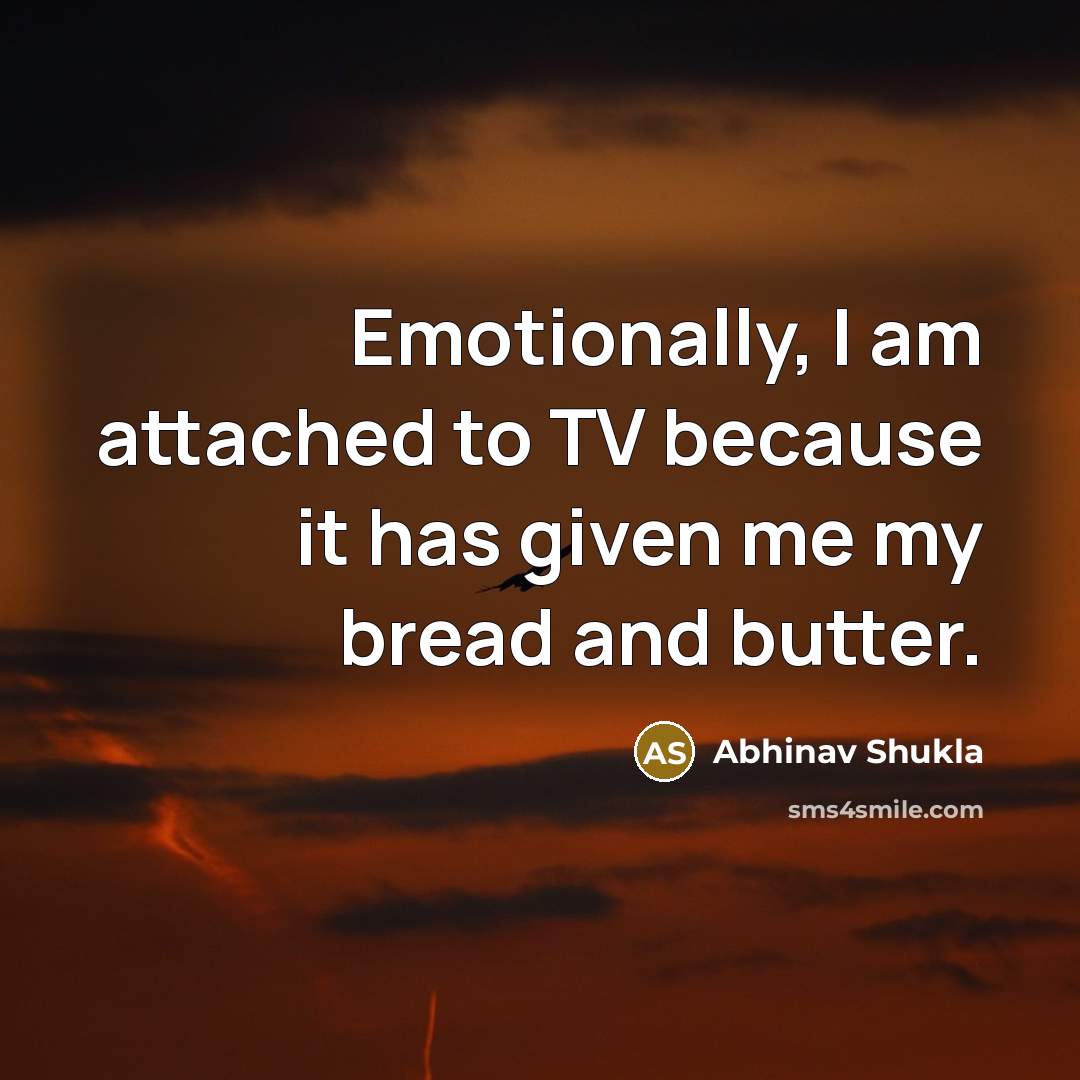 “Emotionally, I am attached to TV because it has given…” quote by Abhinav Shukla