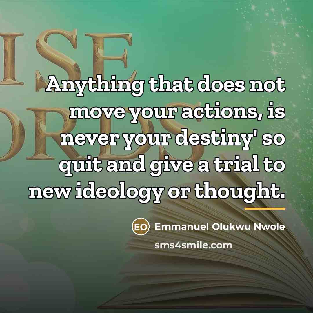 “Anything that does not move your actions, is never your…” quote by Emmanuel Olukwu Nwole