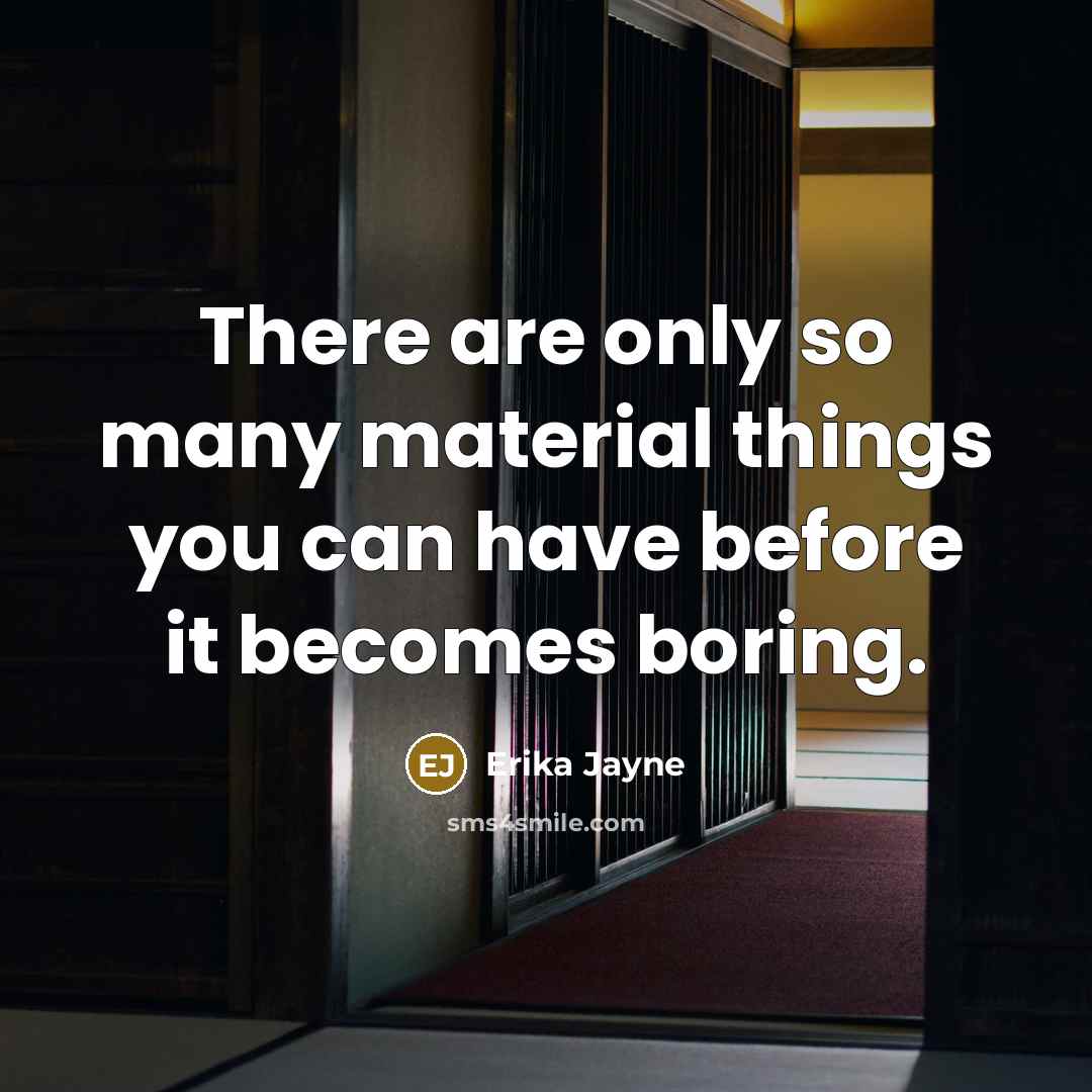 “There are only so many material things you can have…” quote by Erika Jayne
