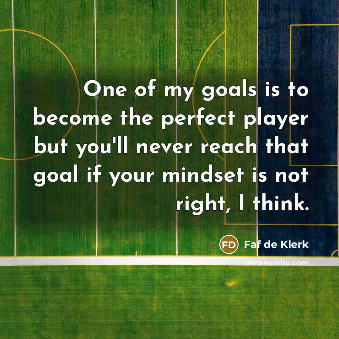 “One of my goals is to become the perfect player…” quote by Faf de Klerk