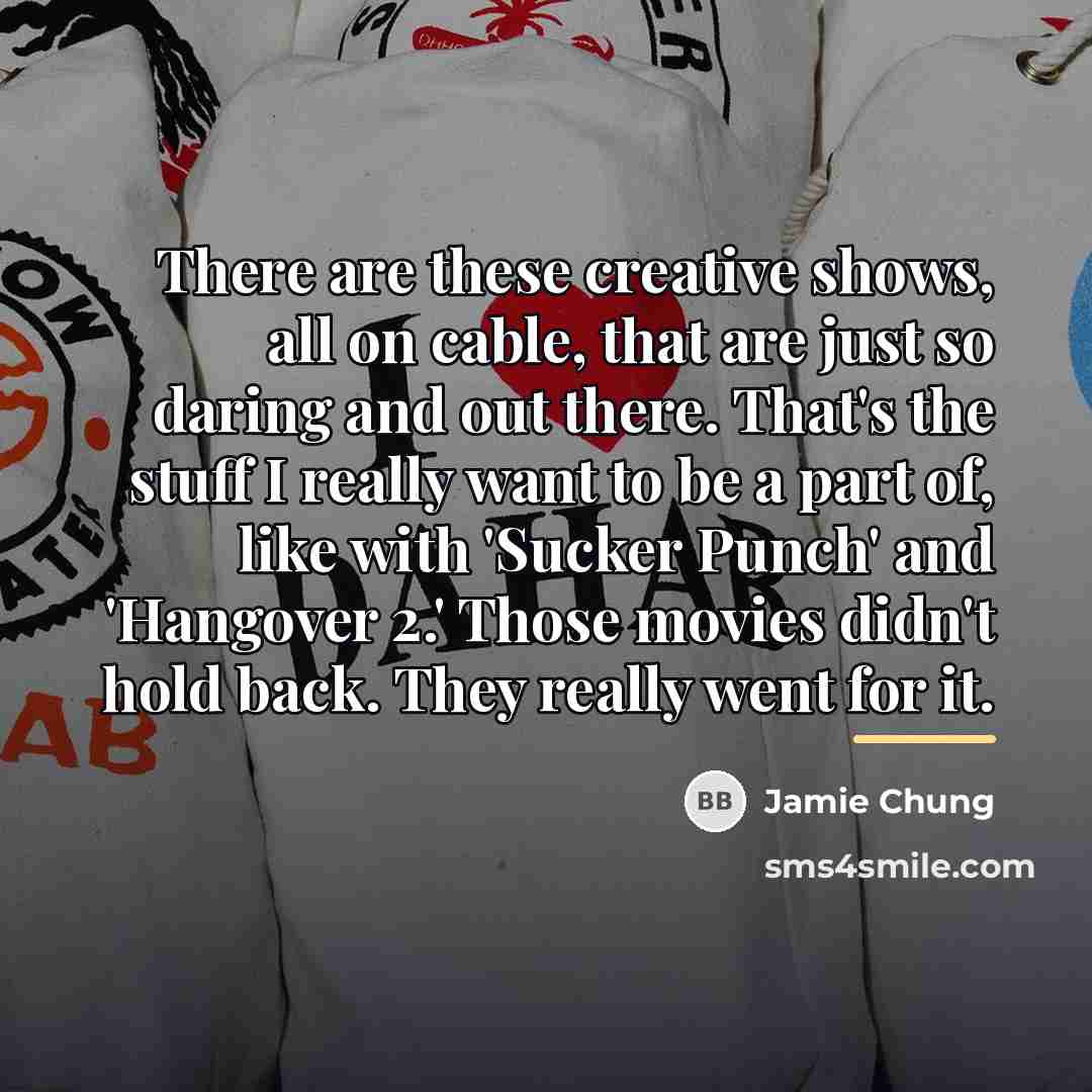 “There are these creative shows, all on cable, that are…” quote by Jamie Chung