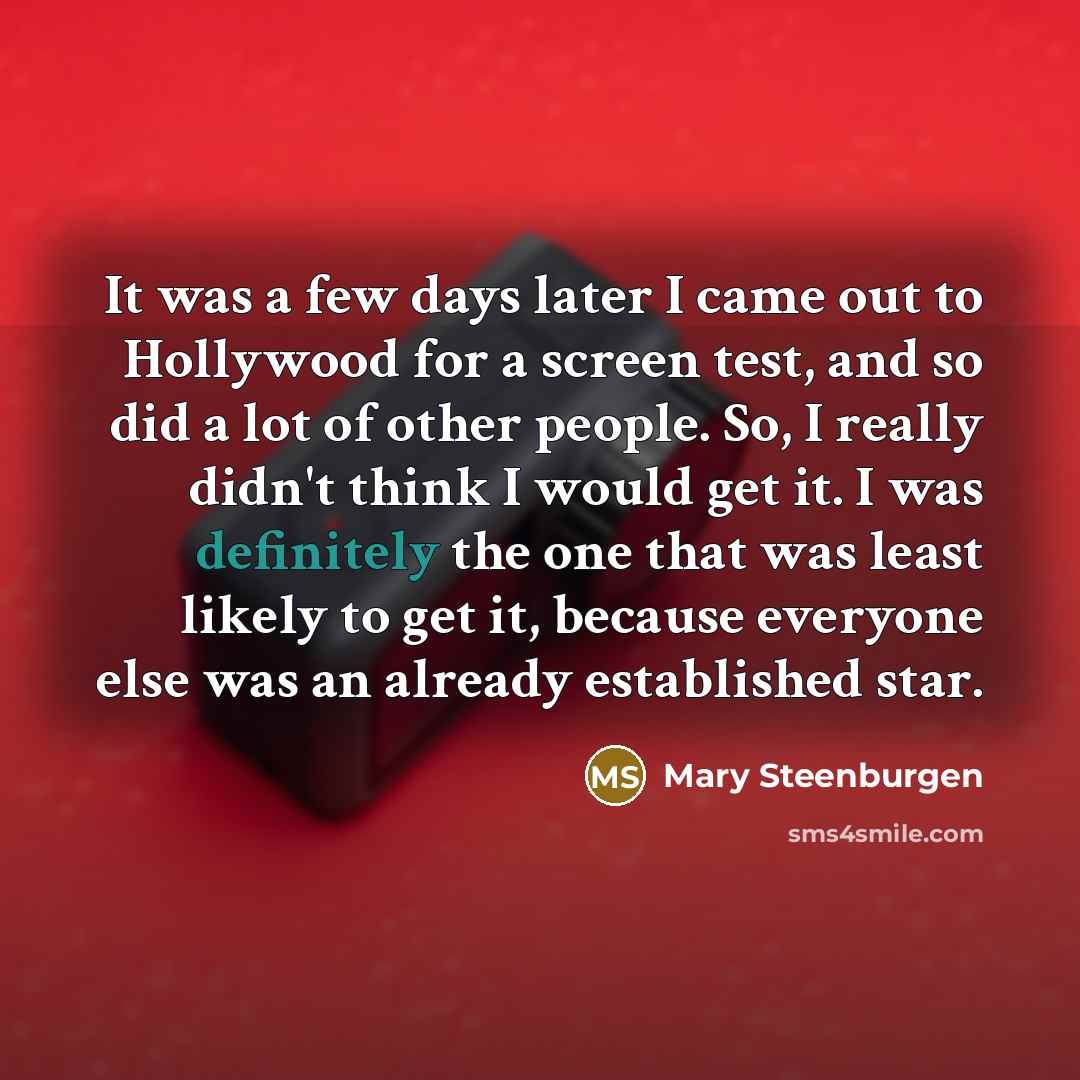 “It was a few days later I came out to…” quote by Mary Steenburgen