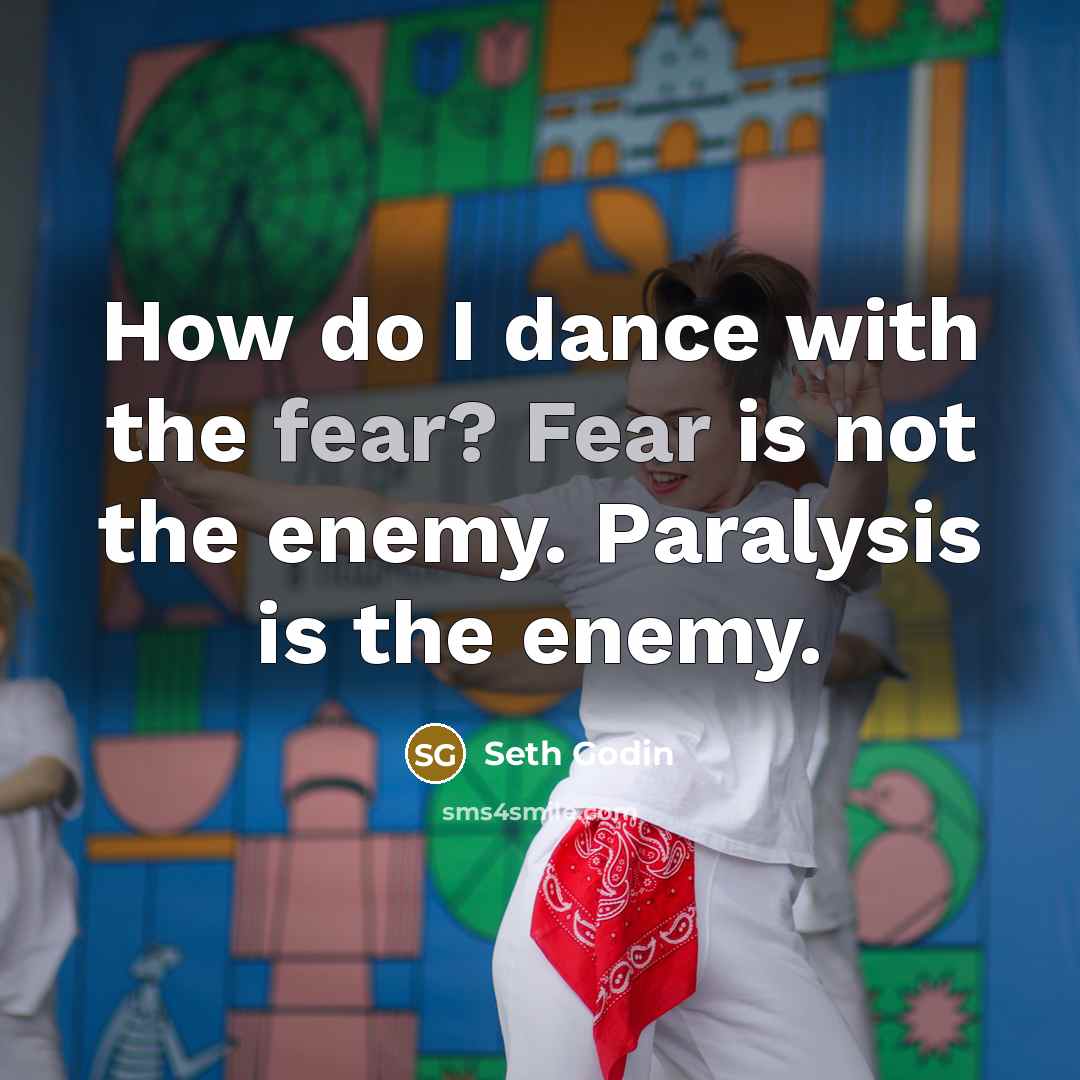 “How do I dance with the fear? Fear is not…” quote by Seth Godin