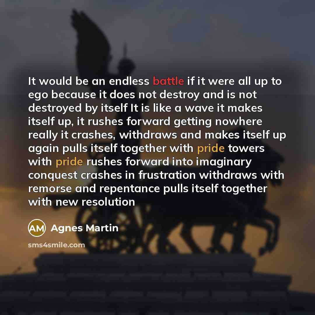 “It would be an endless battle if it were all…” quote by Agnes Martin