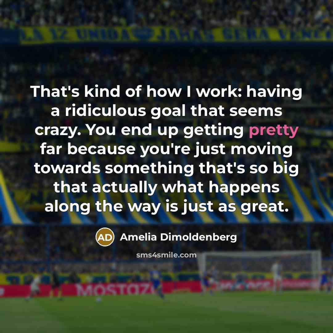 “That's kind of how I work: having a ridiculous goal…” quote by Amelia Dimoldenberg