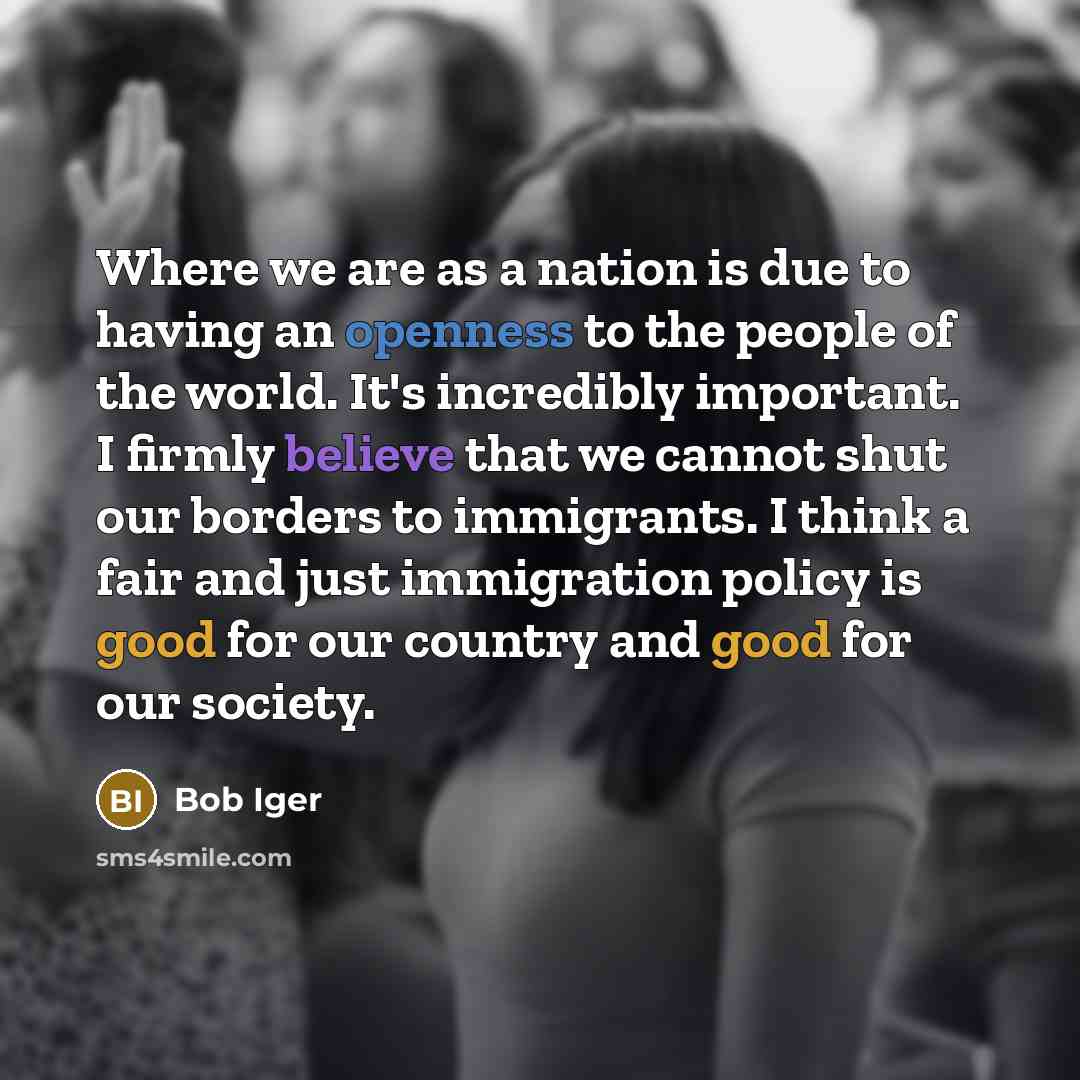 “Where we are as a nation is due to having…” quote by Bob Iger