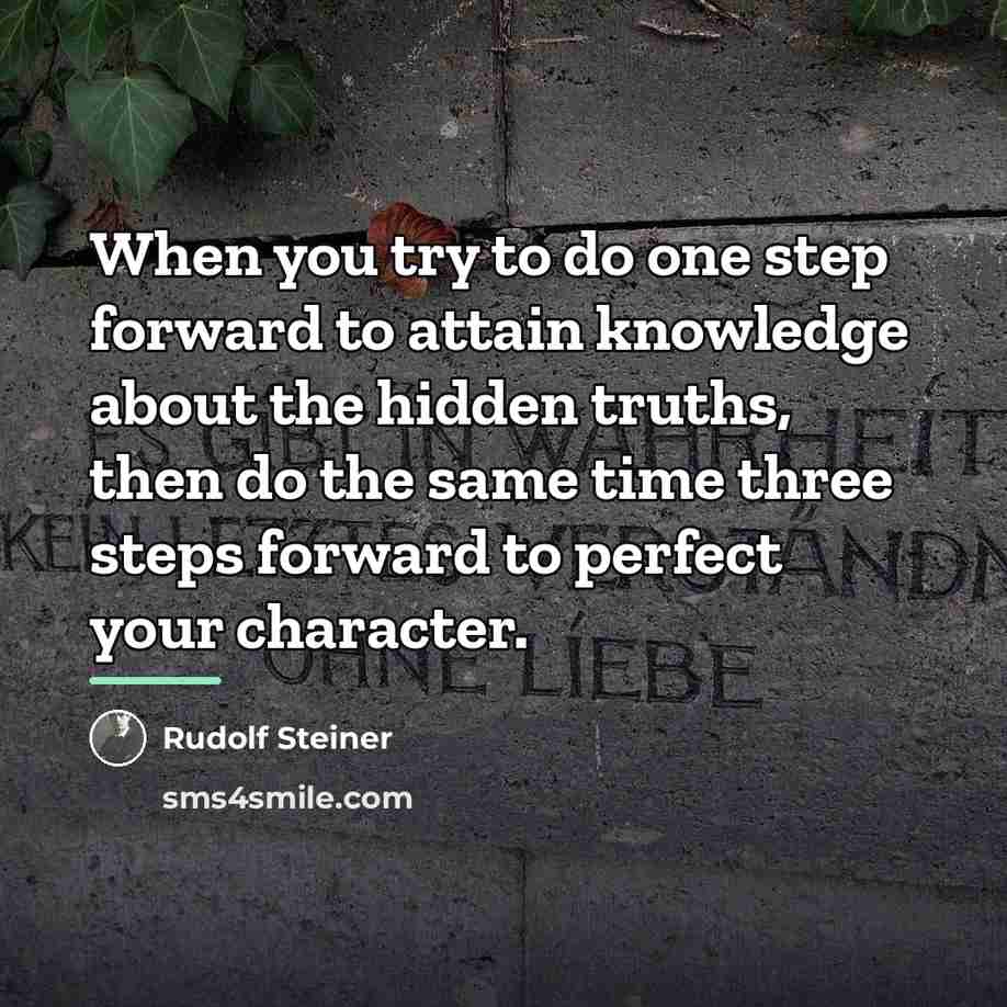 “When you try to do one step forward to attain…” quote by Rudolf Steiner