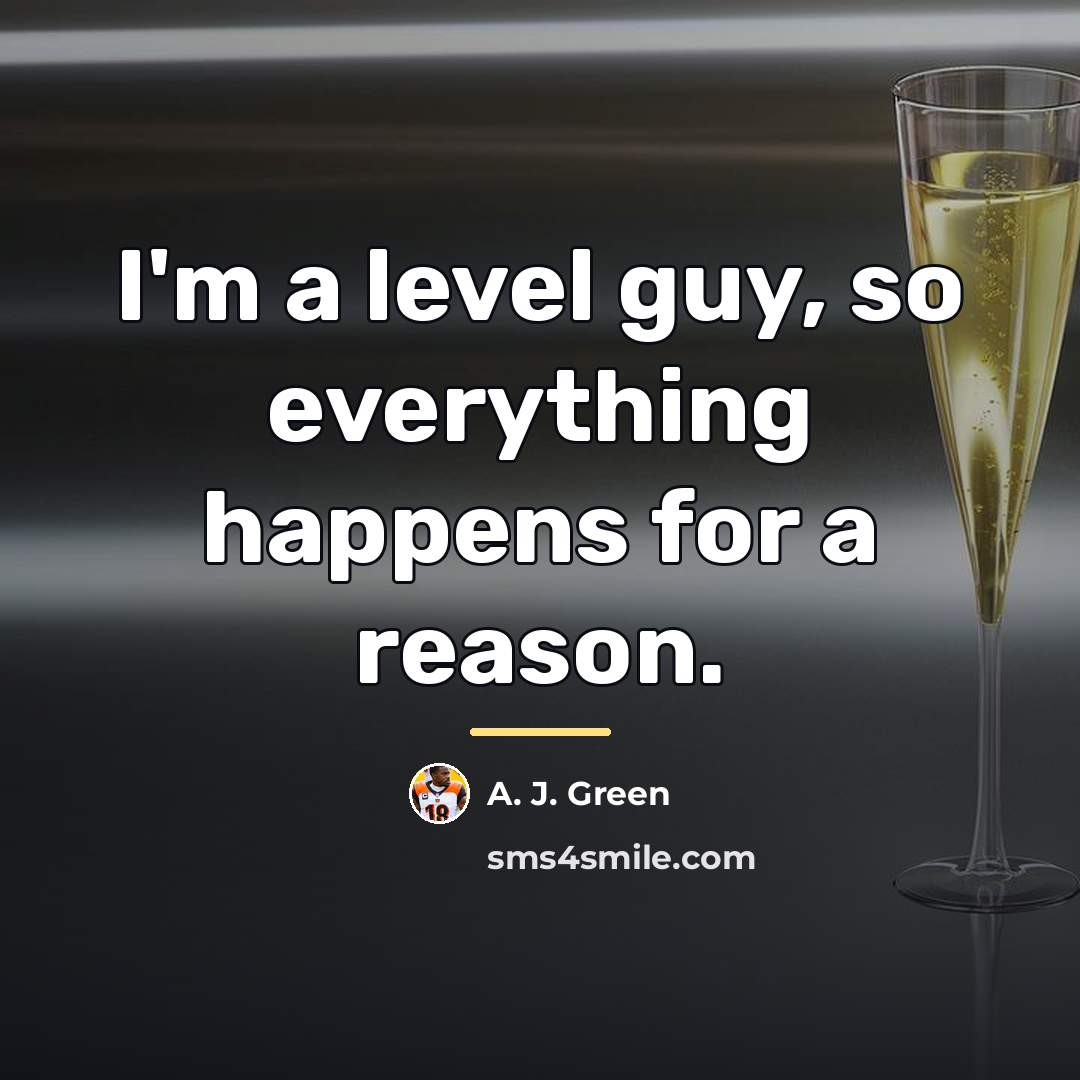 “I'm a level guy, so everything happens for a reason.…” quote by A. J. Green