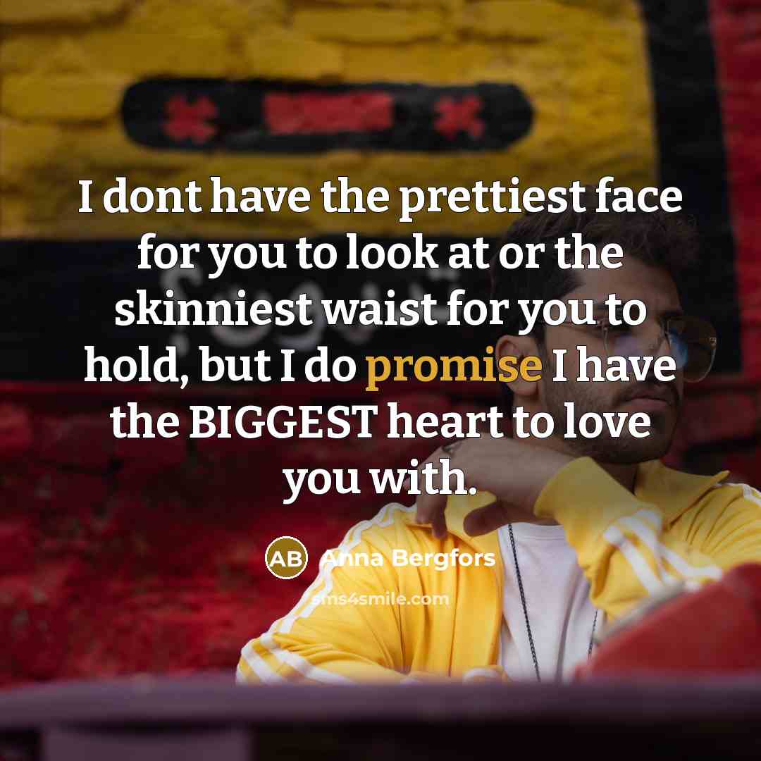 “I dont have the prettiest face for you to look…” quote by Anna Bergfors