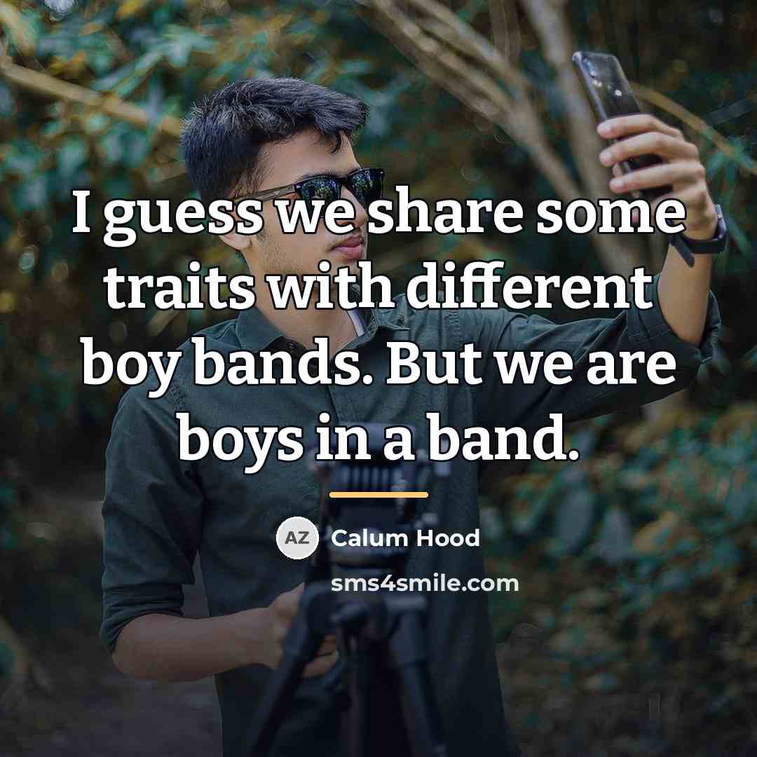 “I guess we share some traits with different boy bands.…” quote by Calum Hood