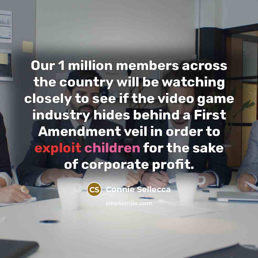 “Our 1 million members across the country will be watching…” quote by Connie Sellecca