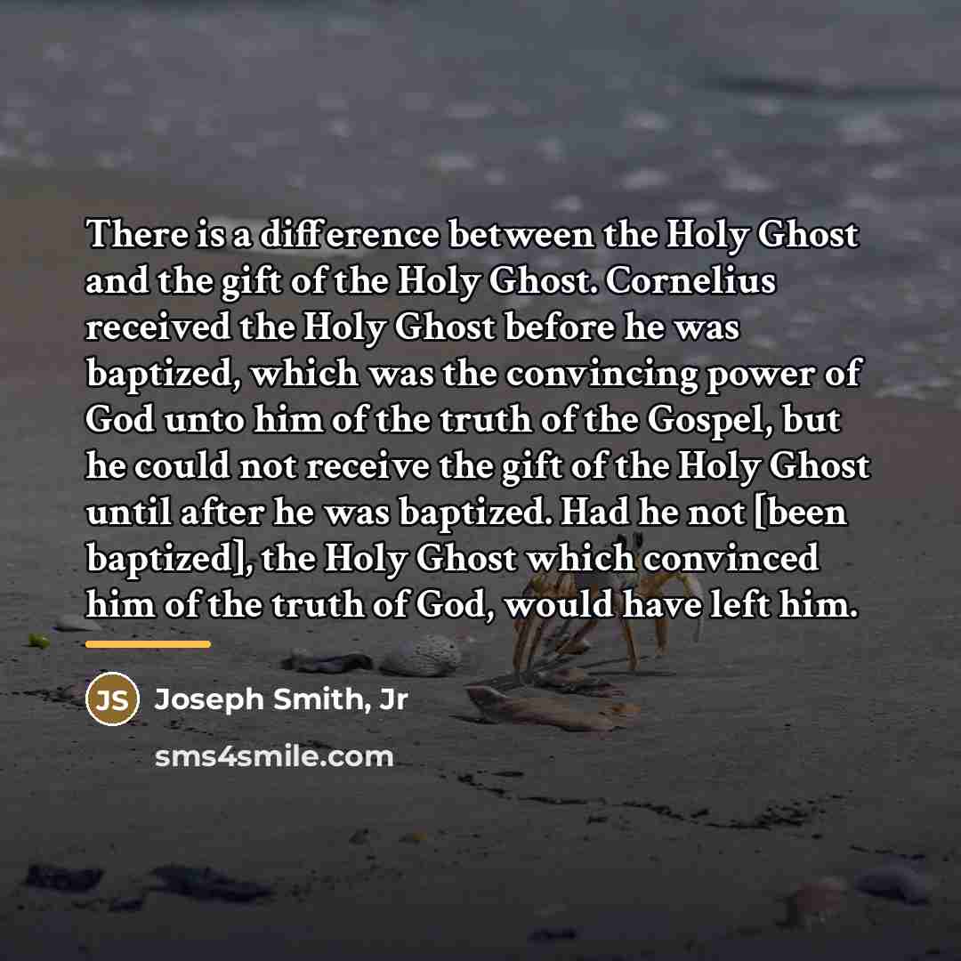 “There is a difference between the Holy Ghost and the…” quote by Joseph Smith, Jr