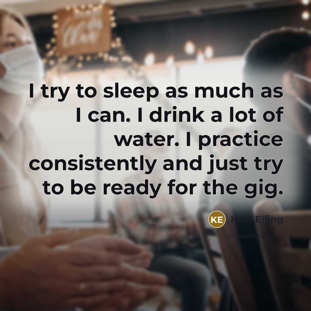 “I try to sleep as much as I can. I…” quote by Kurt Elling