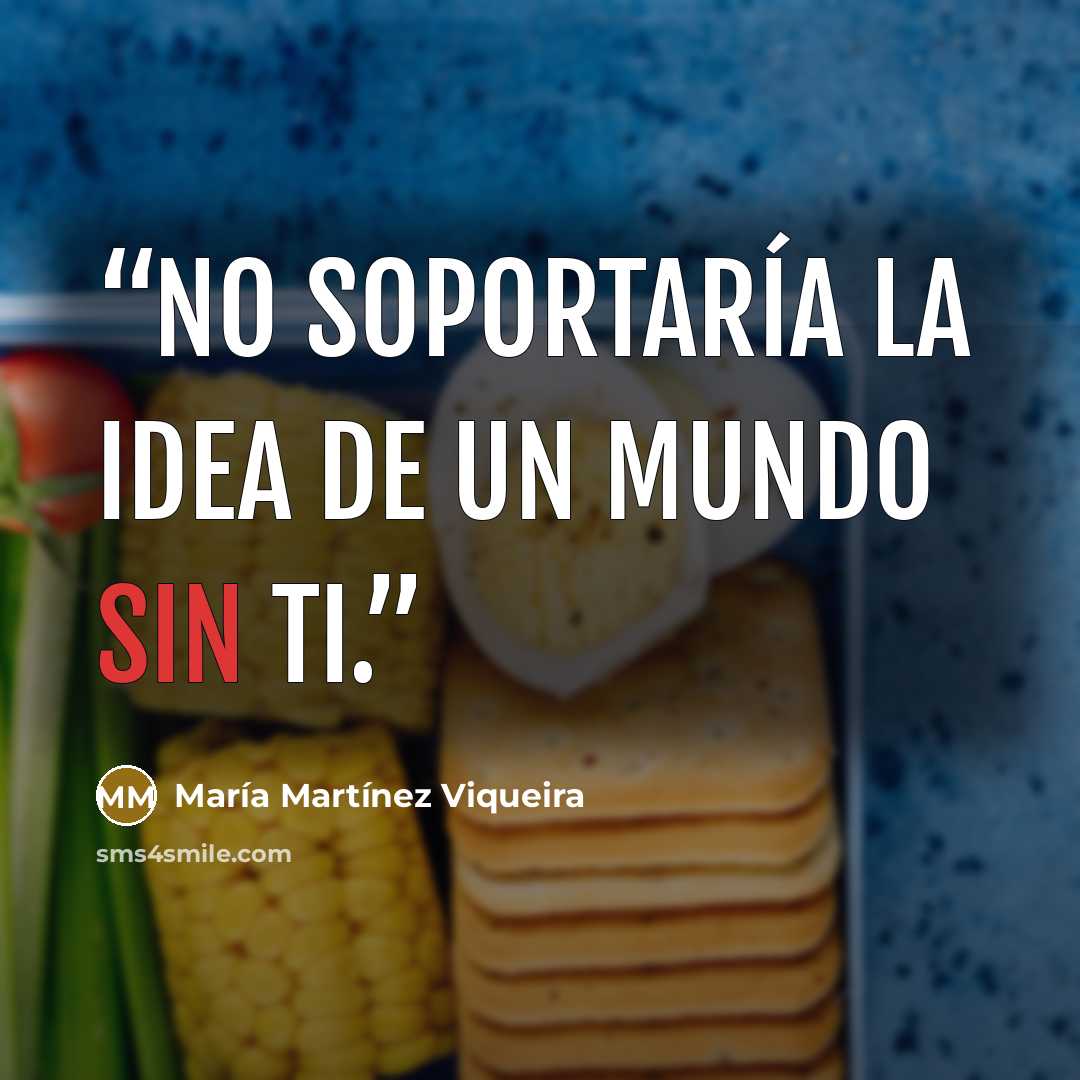 “No soportaría la idea de un mundo sin ti.” quote by María Martínez Viqueira